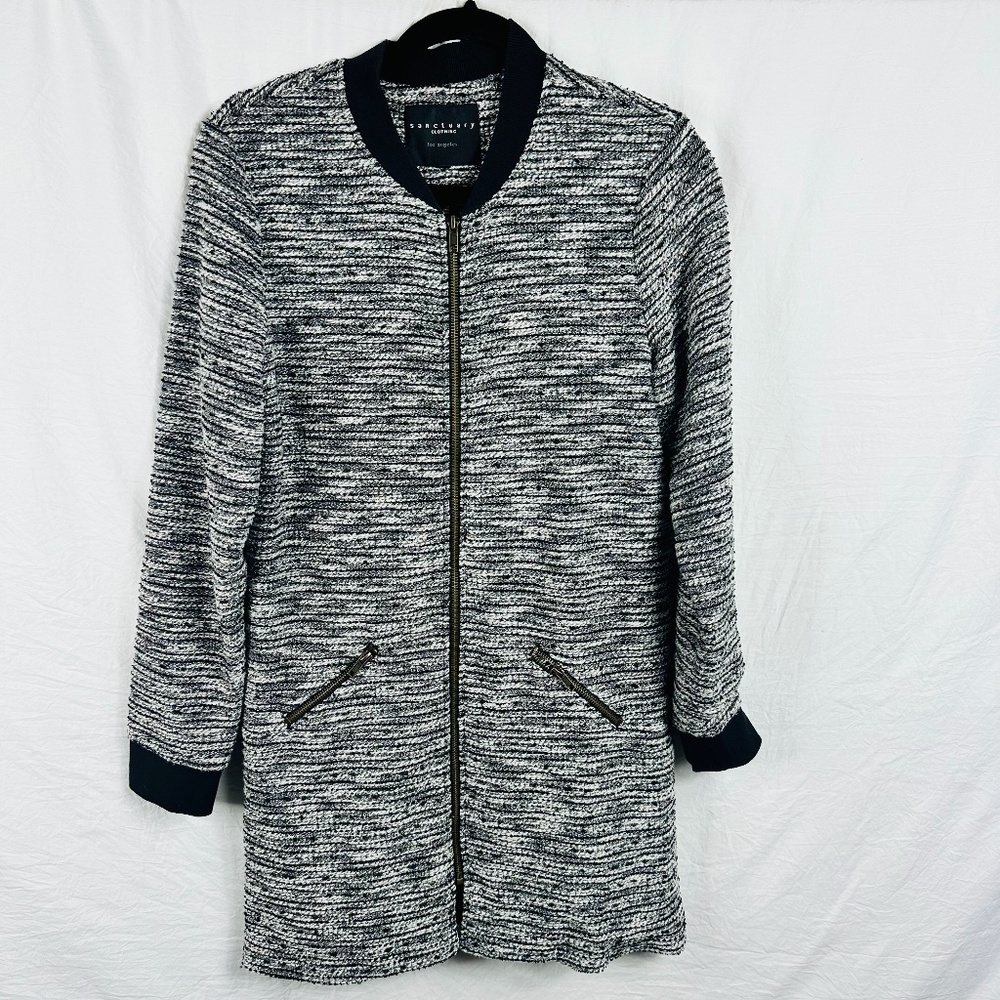 Sanctuary Clothing Women's Coat Jacket Zipped Pockets‎ Size Medium gray oversize